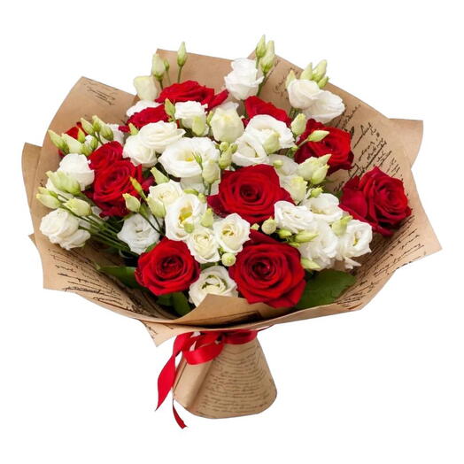 Combinaison eustoma et rose