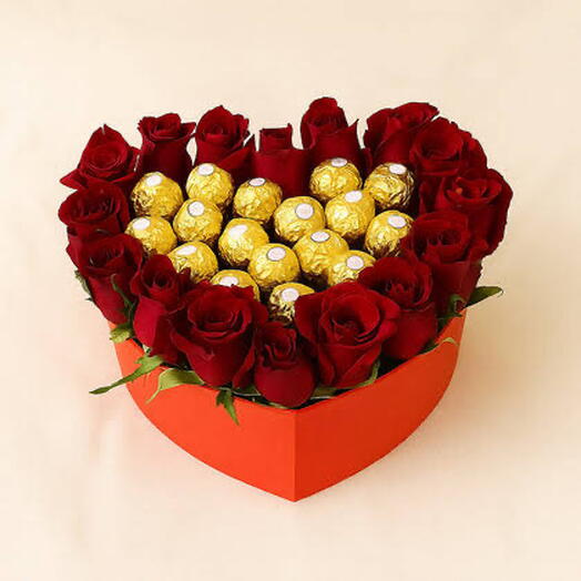 Heart box with chocolate