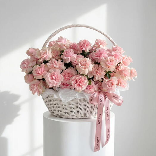 Большая корзина «Нежно-розовый луг»