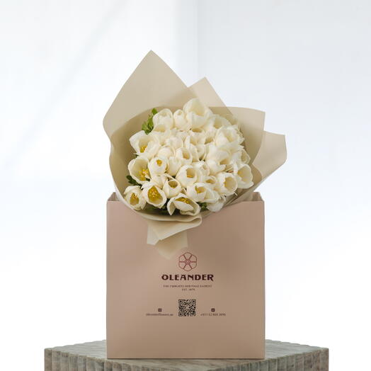 RAMO DE TULIPANES BLANCOS DE LUJO