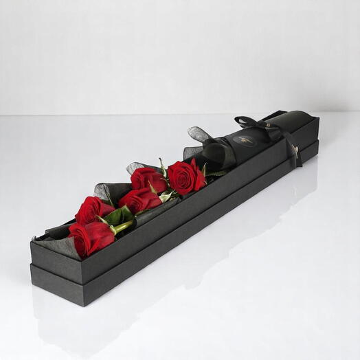 Fresh Roses in Rectangular Box - Medium