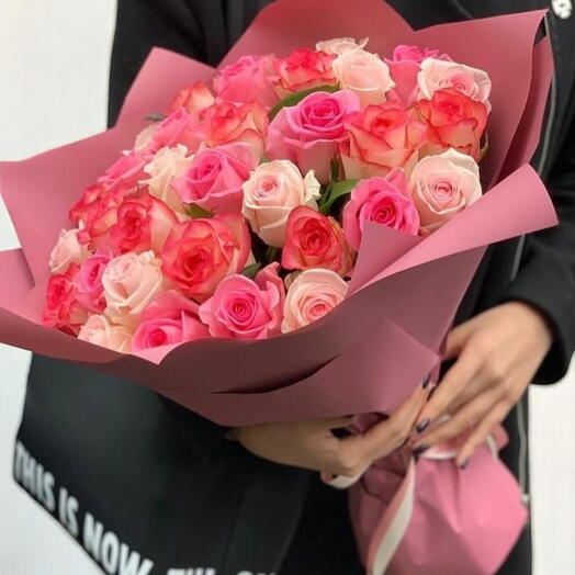 Elegant Pink Peach Rose Bouquet – Romantic Floral Gift for Every Occasion