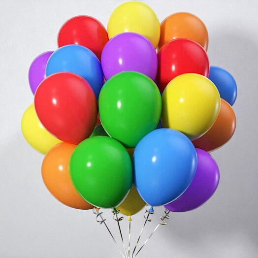 Mixed Color Helium Latex Balloons - 20pcs