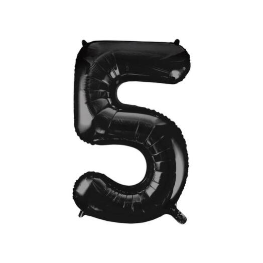 Giant Black Number 5 Balloon