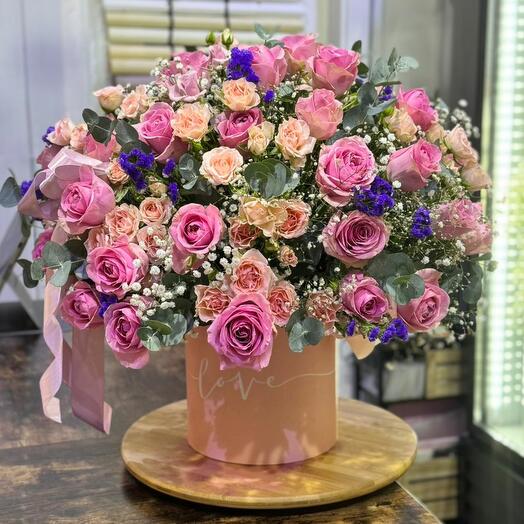 Flowers in the box "Pink"