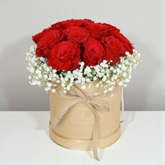 Цветы в коробке Красная роза