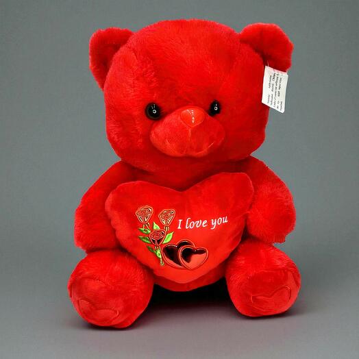 Red I love you teddy