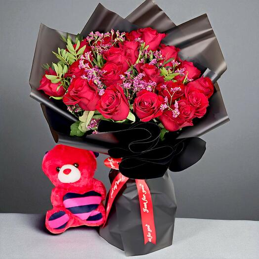 🌹 Rosas  en envoltorio negro Combo 1