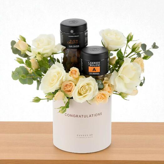 Поздравительная коробка Sweet Bloom с Lakrids by Bulow