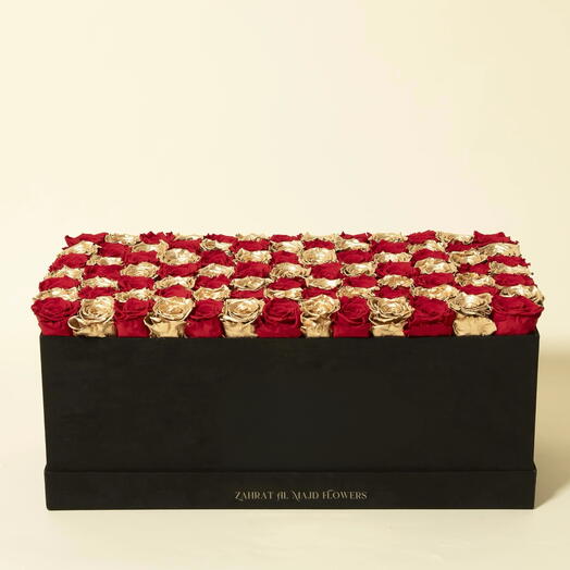 Statement Box - Red and golden rose