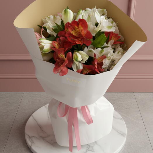 باقة من 9 أزهار ألستروميريا مختلطة