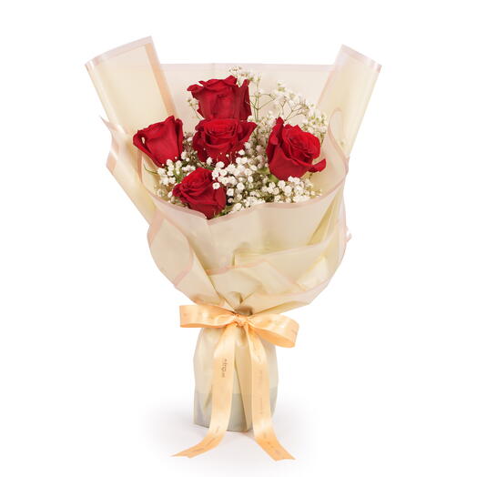 Классический букет из красных роз
