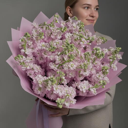 Bouquet Premium Parfumé de Matthiola Rose