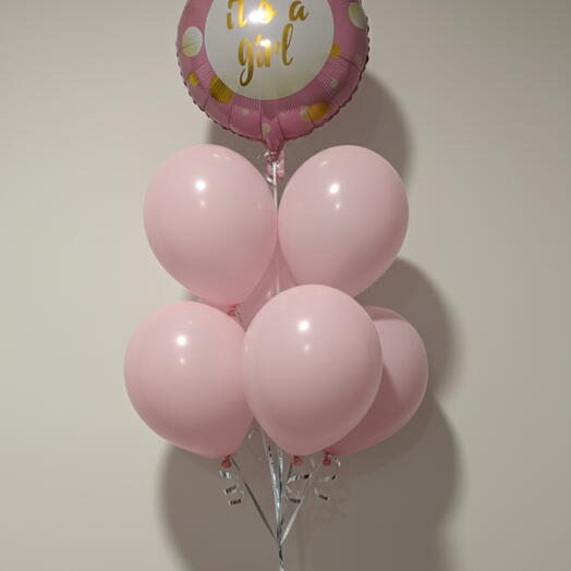 It s a Girl! Pink Foil Balloon Bouquet - New Born Helium Balloons