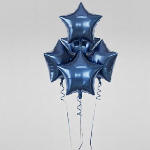 Midnight Blue 5 Star Foil Balloons