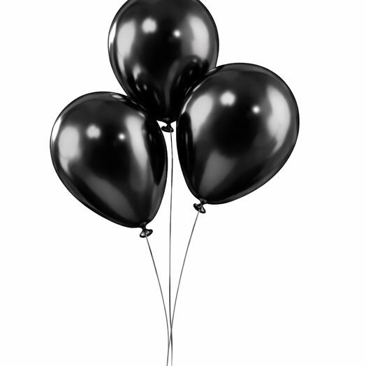 Набор из 3 черных гелиевых шаров