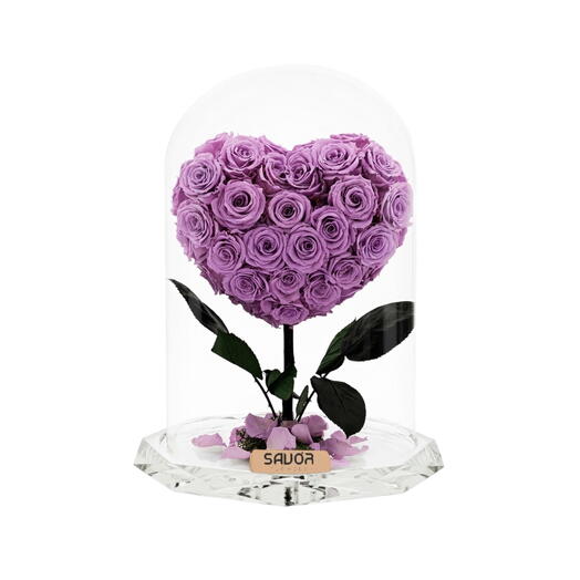 Infinity Crystal Heart Dome - Lavender