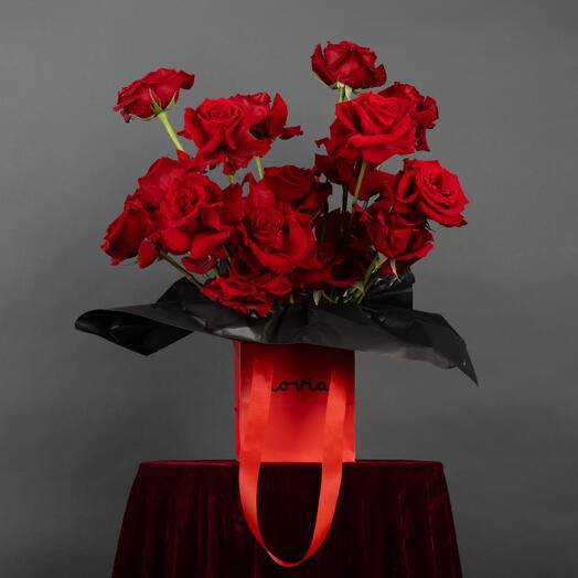 Valentines red rose bag