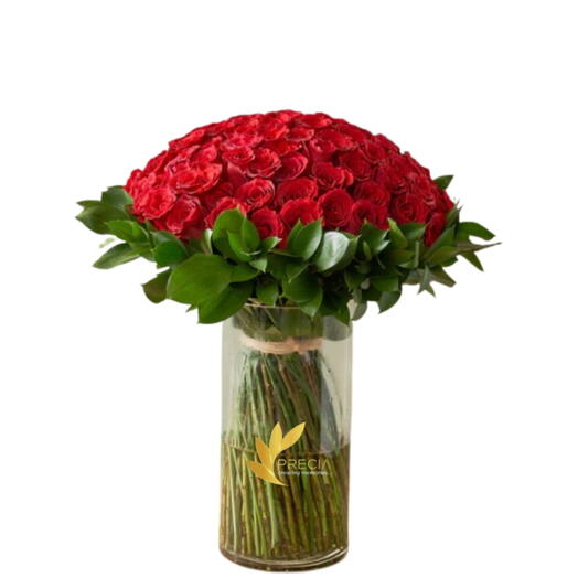 101 Red Roses In Vase