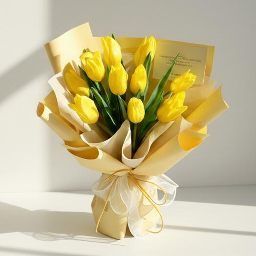 Yellow Tulips Bright Sunshine Bouquet