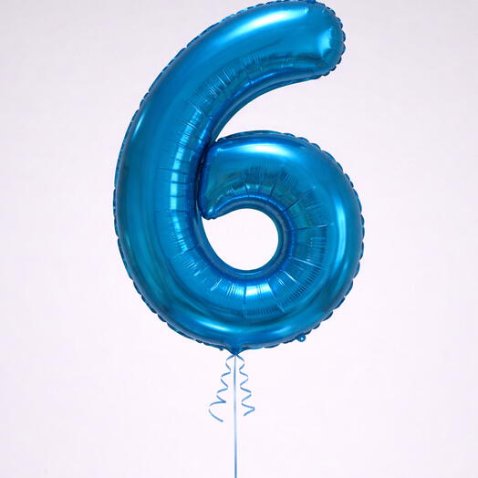Number 6 Blue Helium Balloon 40 Inch – Oversized Party Decoration | Abu Dhabi