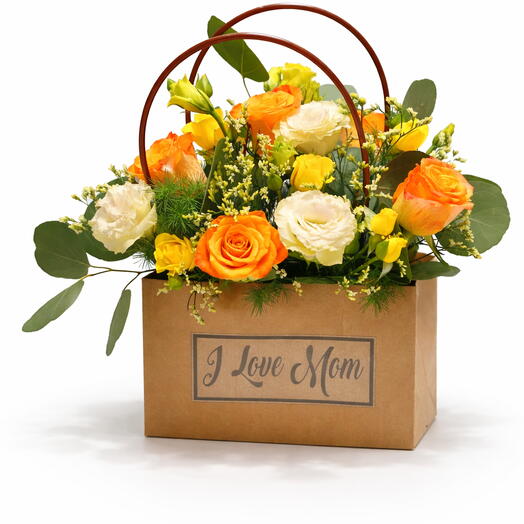 Mother s Day "I Love Mom" Floral Bag