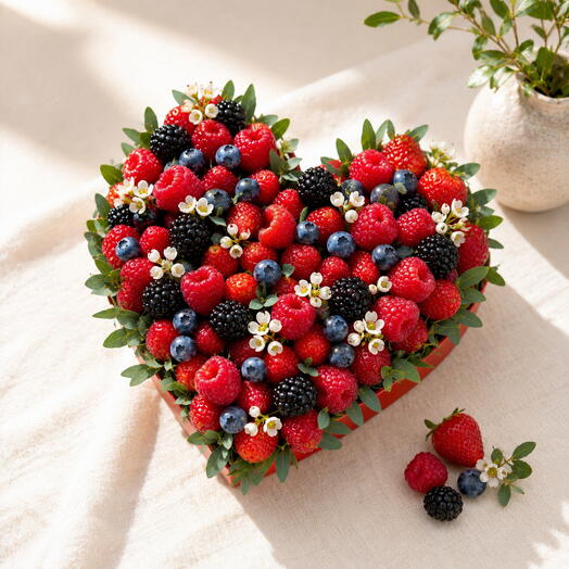 Heart-Shaped Luxury Mixed Berry Bouquet – Special Berry Collection