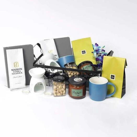 Coffee and  tebook Chocolate Hamper