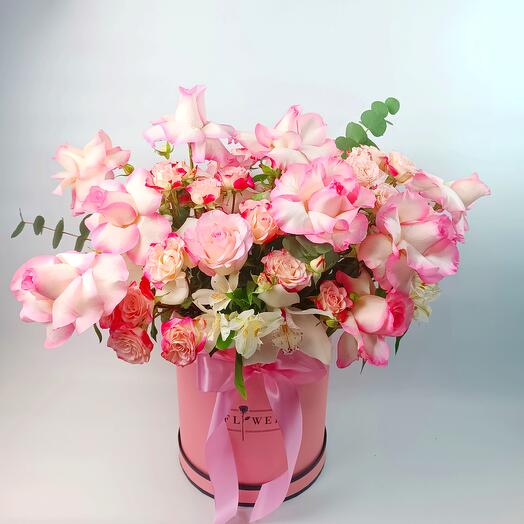 Luxury Pink Rose   Orchid Flower Box