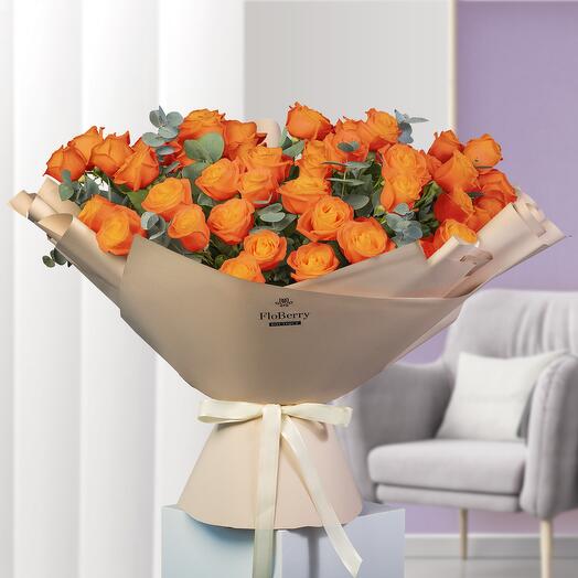 51 Rosas Naranjas Aire