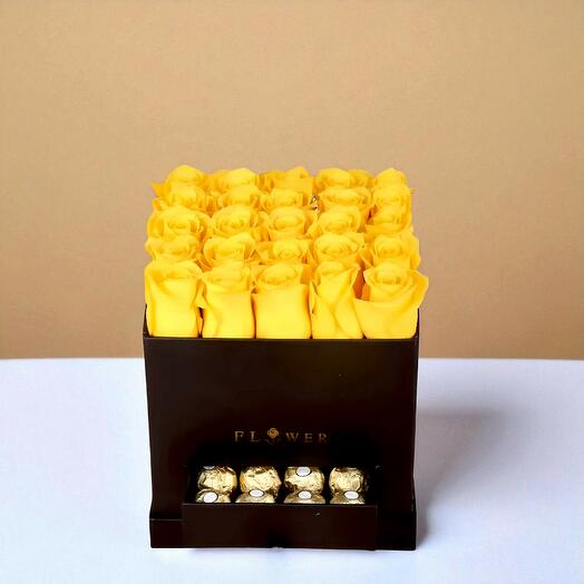 Lovely Yellow Roses Box