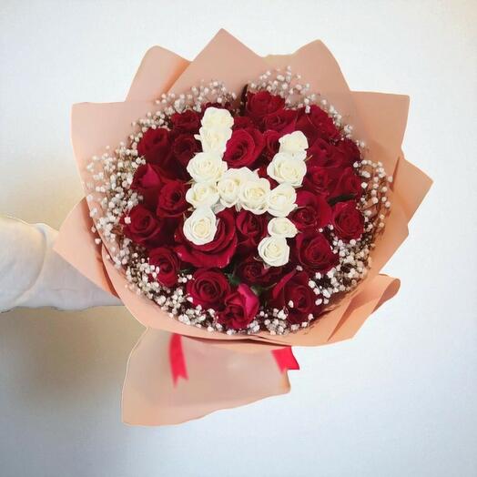Personalized Rose Letter Bouquet