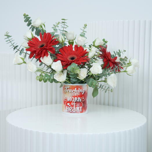 Цветочная кружка «Сердечный почёт»