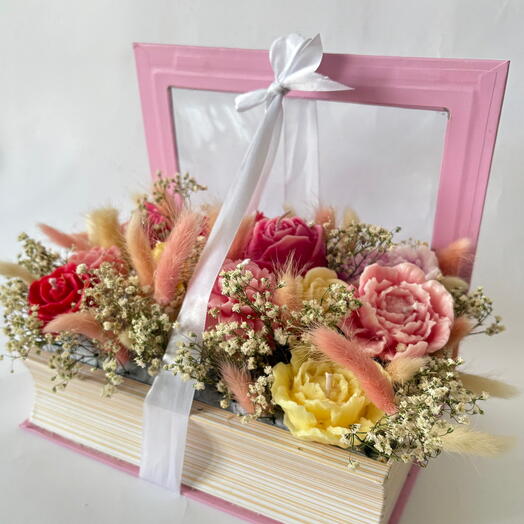 Blooming Book Arreglo Floral – Rosa, Amarillo   Blanco Ramo