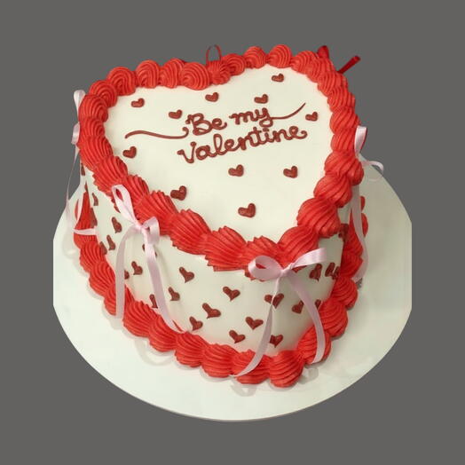 Valentine heart shape cake