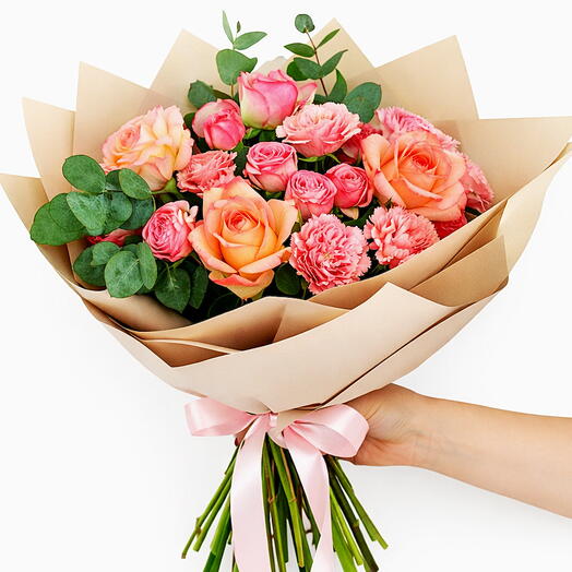 Romantic Pink Mix Bouquet – Soft Pastel Roses