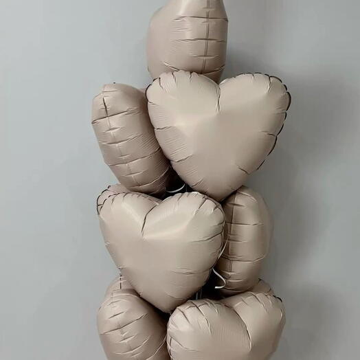 10 pieces beige heart balloons with hellium