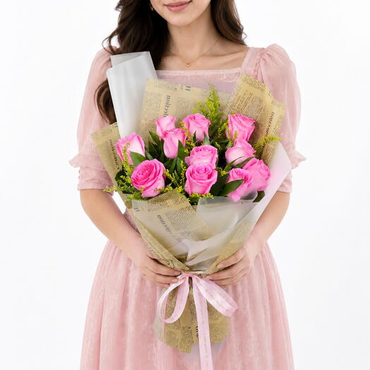 Elegant 11 Pink Gratitude Bouquet