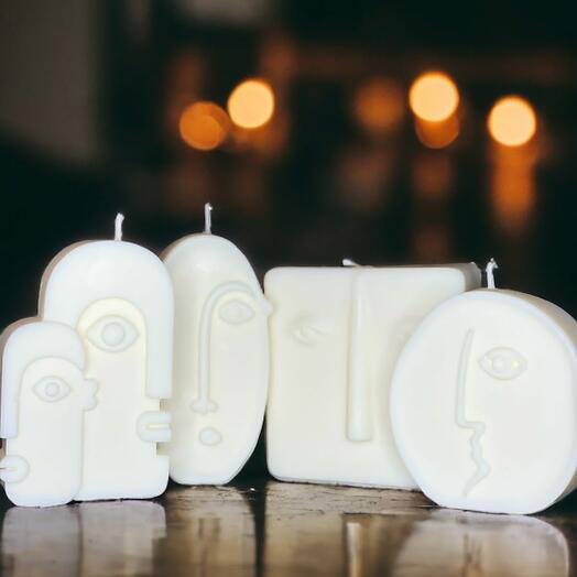 Абстрактные лица - Подарочный набор свечей