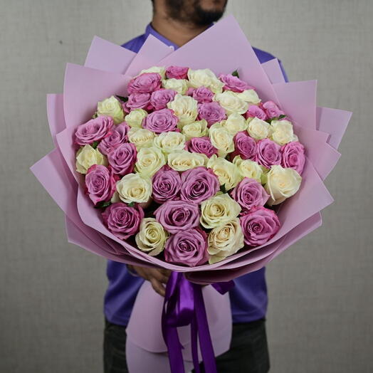 51 White And Purple Roses  7209