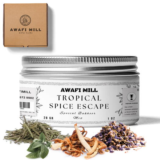 AWAFI MILL Tropical Spice Escape Bakhoor Mix – специально созданный благовоние для создания бодрящего аромата – флакон 170 граммов (6 унций)