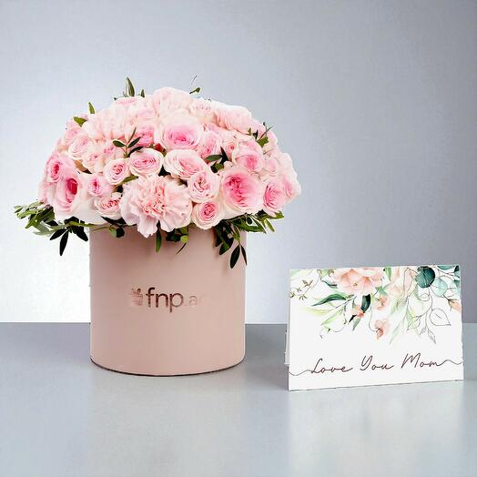 Box of Pink Blush With Mother s Day Greeting Card