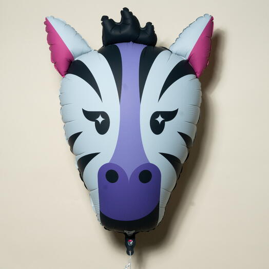Милый фольгированный шар в форме головы зебры 7090