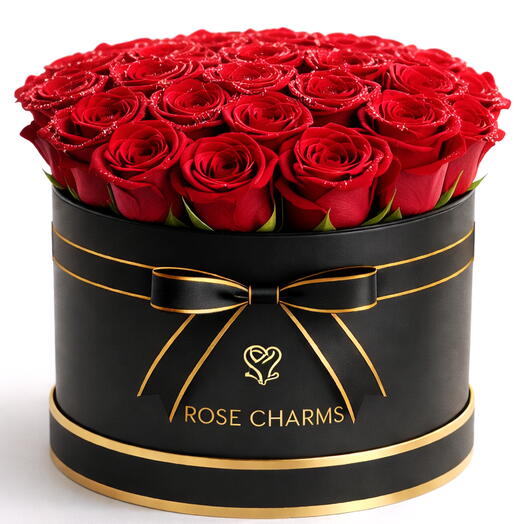 21 Premium Red Roses – Black Box