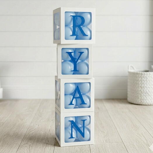 Personalized 12x12 Baby Boy Boxes – Custom Name Display Setup