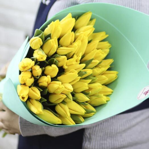 51 Yellow  Tulip bouquet-1501
