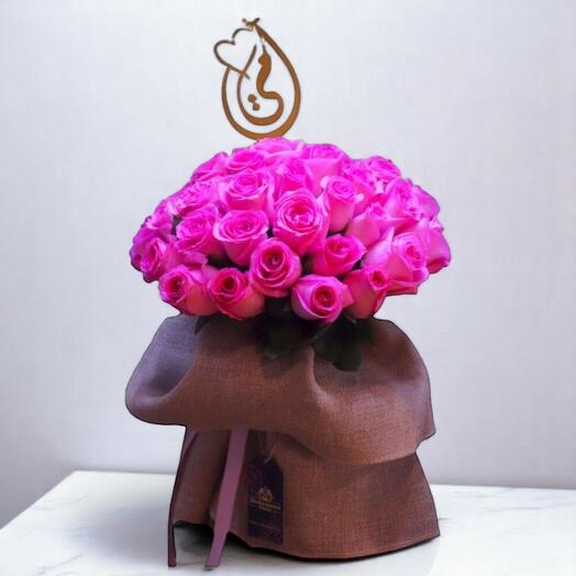 Momshie Розовый букет – 35 свежих роз для Дня матери   Особые случаи