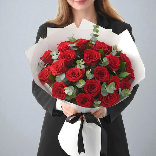 24 Red Roses Scarlet Bouquet