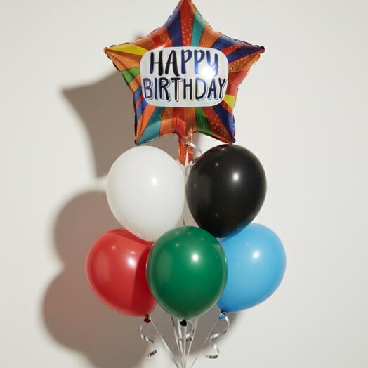 Happy Birthday Star Balloon Bunch