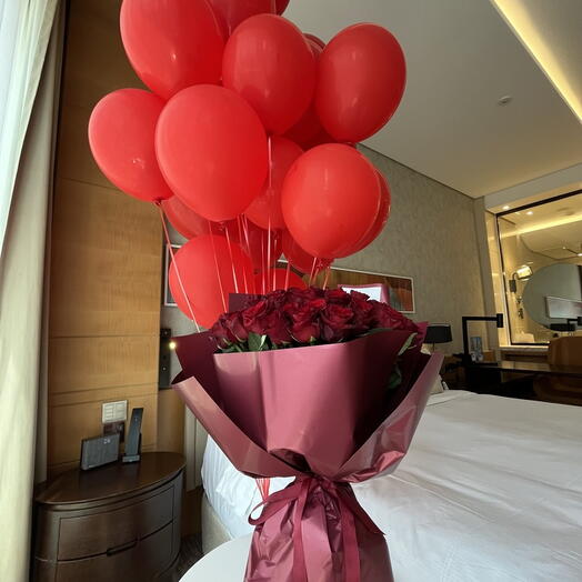 51 red roses "Bouquet of Mood"